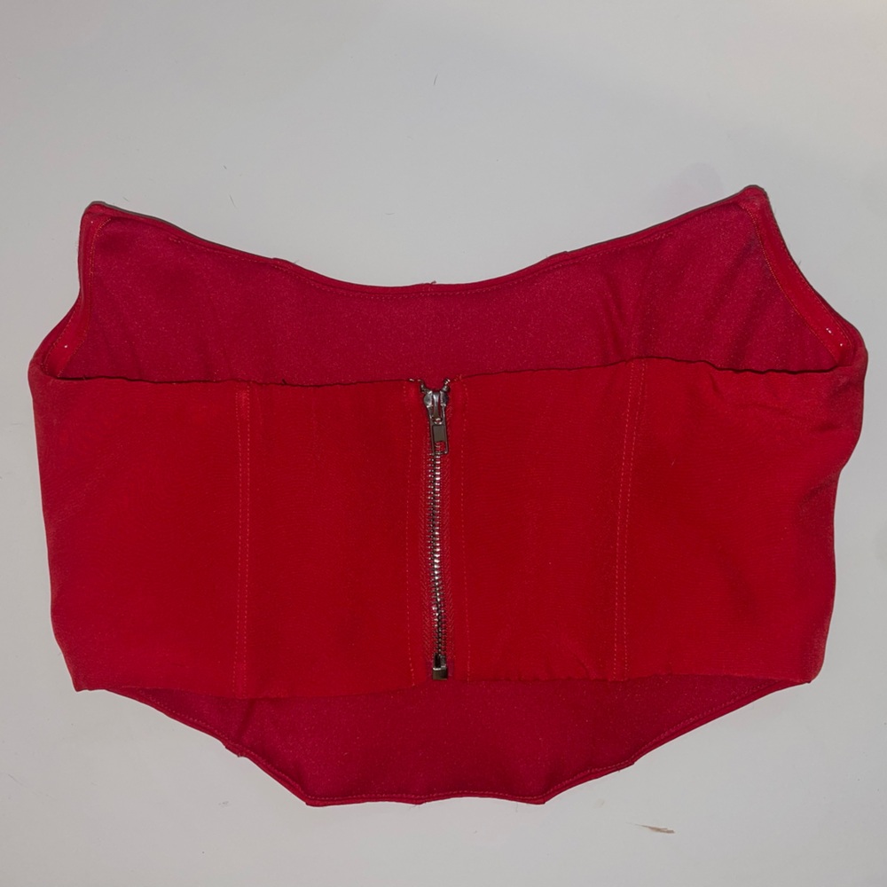 White Fox Boutique Red Corset Top Size S